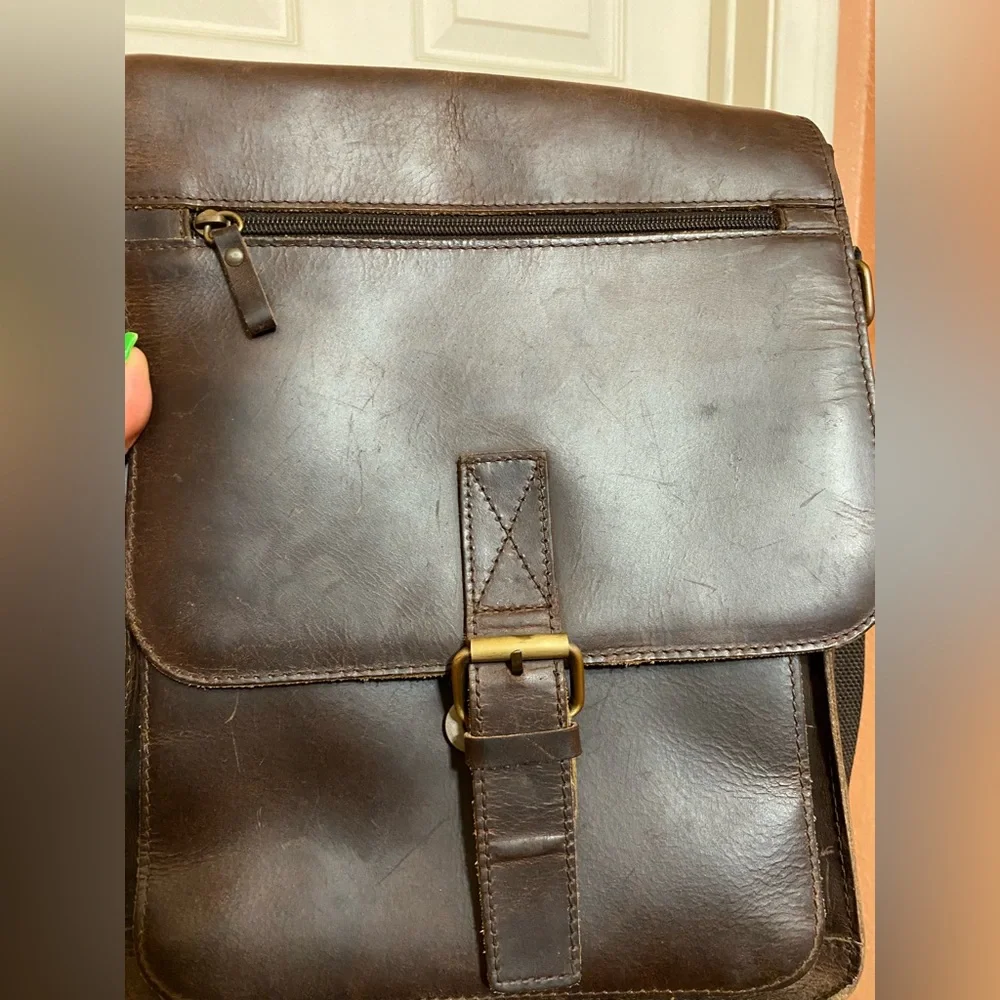 Wilson Leather Crazy Horse Leather Tablet Bag. Brown Leather.